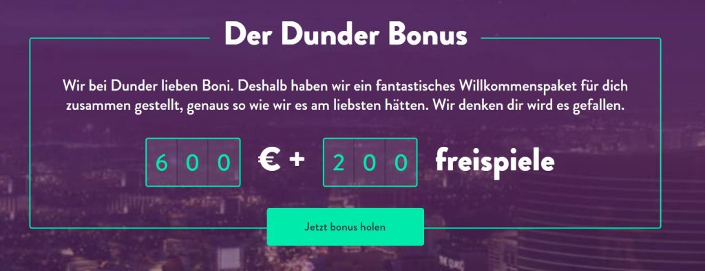 Roulette Bonus bei Dunder