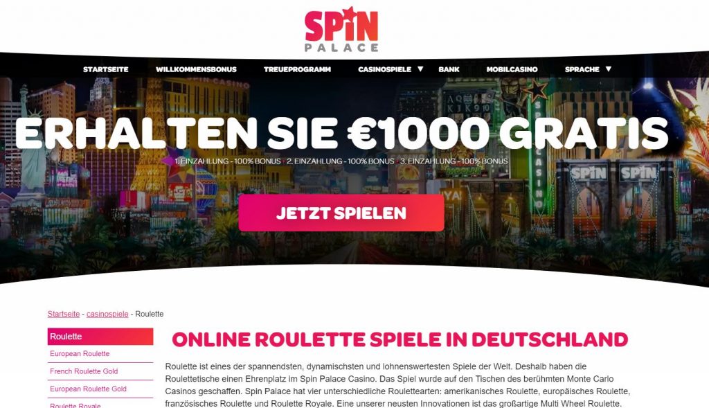 Spin Palace Casino Roulette